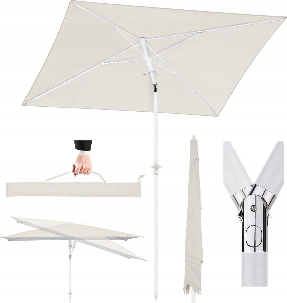 Prémium Bézs Erkélyes Kerti Napernyő 180 x 125 cm