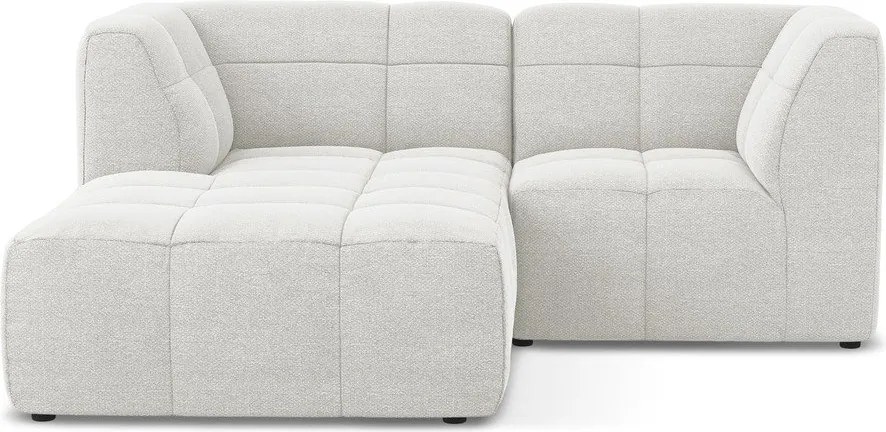 Fehér buklé sarokkanapé (bal oldali-heverő résszel) Aloha – Makamii