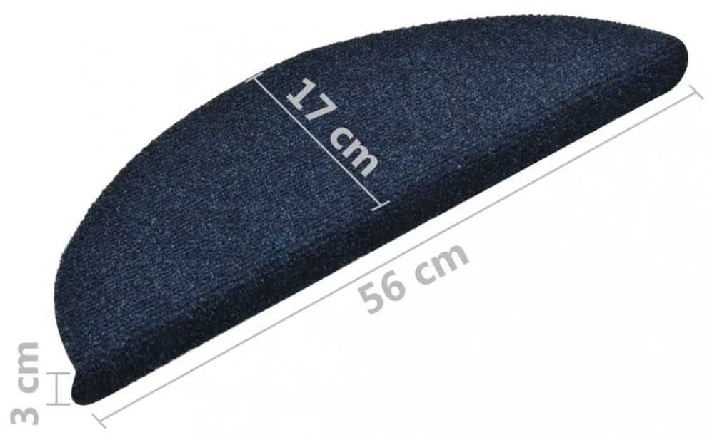 10 db kék tűlyukasztott öntapadó lépcsőszőnyeg 56 x 17 x 3 cm