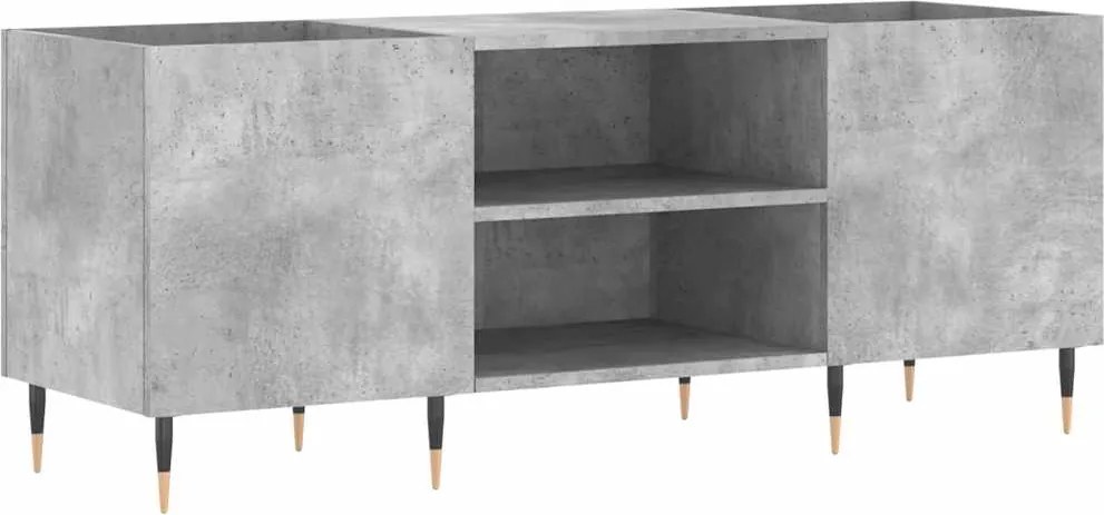 vidaXL betonszürke szerelt fa hanglemezszekrény 121x38x48 cm