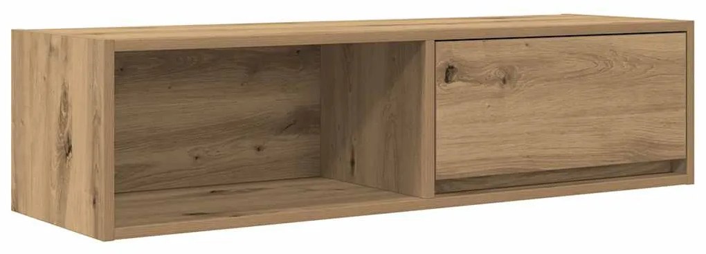 kézműves tölgy színű szerelt fa TV-szekrény 100x31x25,5 cm