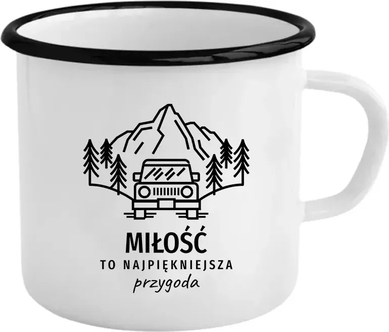 A szerelem a legszebb kaland Zománcozott Bögre Ajándék Szeretteinek