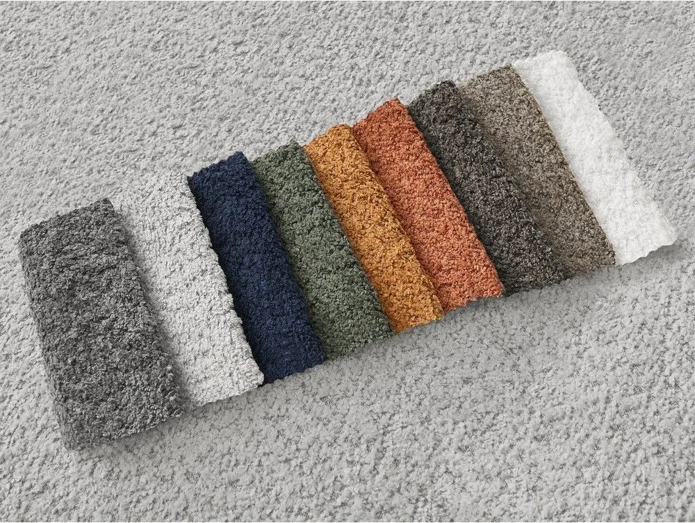 Világosszürke buklé kinyitható-tárolóhelyes sarokkanapé (jobb oldali-heverő résszel) Montaigne – Bobochic Paris