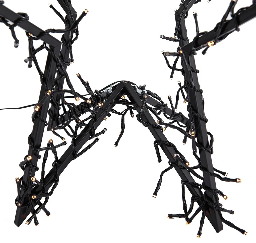 Karácsonyi csillag fekete csillag LED-del, IP44 - Brilli