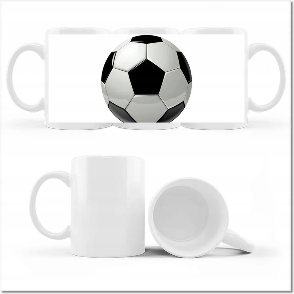 Nyomott mintás bögre Focilabda a lábhoz