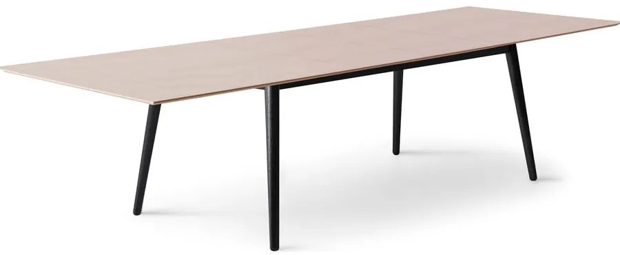 Fekete-natúr színű bővíthető étkezőasztal tölgyfa dekoros asztallappal 90x165 cm Meza – Hammel Furniture