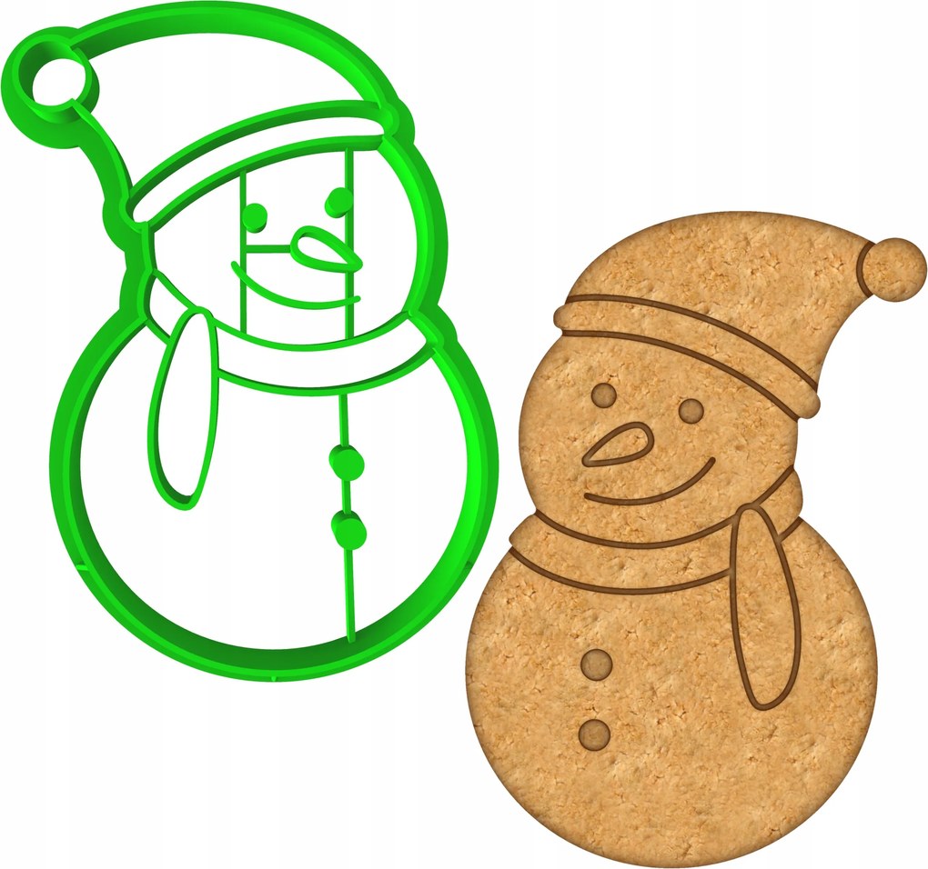 Mézeskalács lyukasztó Karácsonyi Hóember 8cm