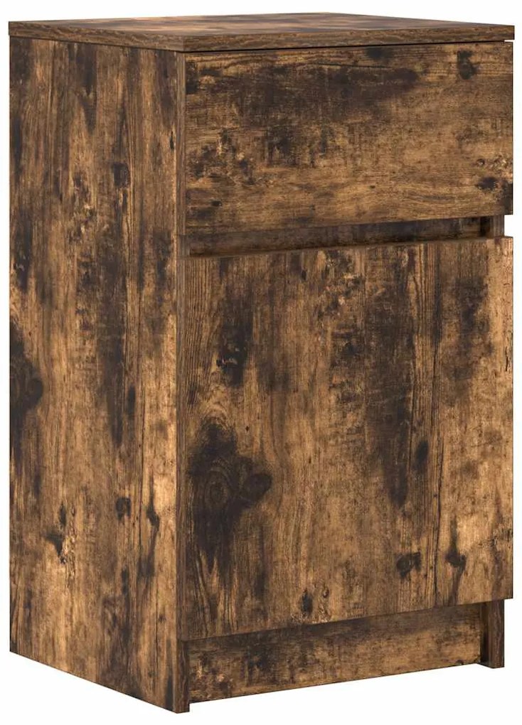 Füstös tölgy színű szerelt fa éjjeliszekrény 39x35x65 cm