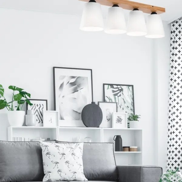 Felületre szerelhető csillár LULA 4xE27/60W/230V tölgy