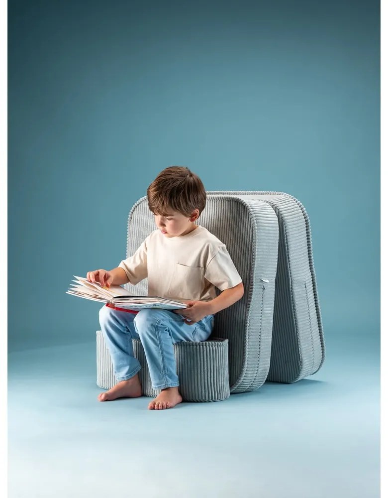 Mentazöld kordbársony gyerek fotel Flip – Wigiwama