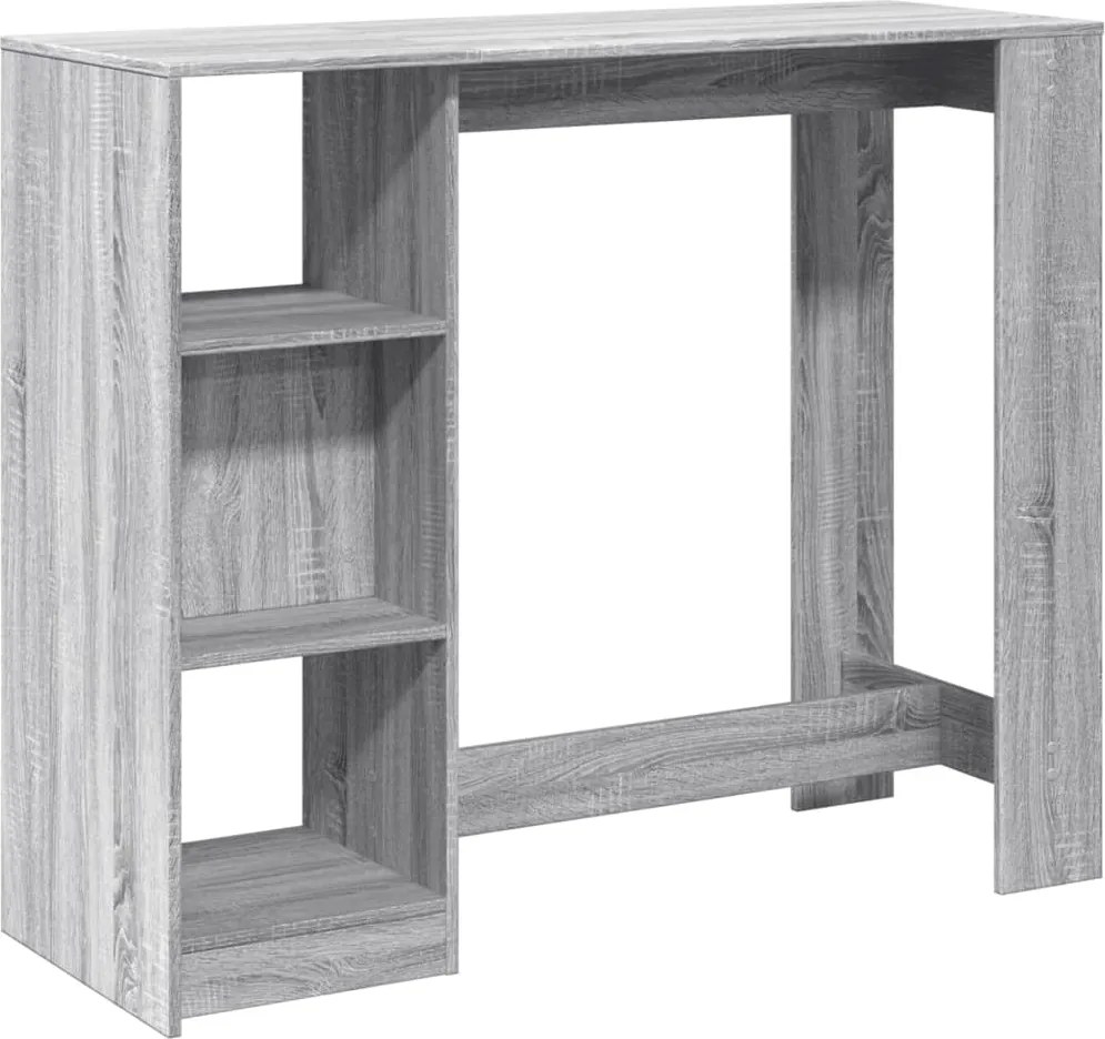 vidaXL szürke sonoma szerelt fa bárasztal polccal 124 x 46 x 103,5 cm