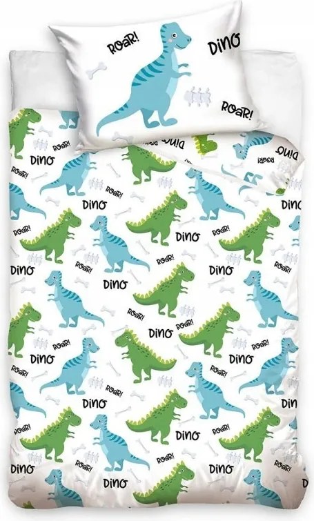 Dinoszaurusz Roar gyerek, ovis ágyneműhuzat 100×135 cm, 40×60 cm