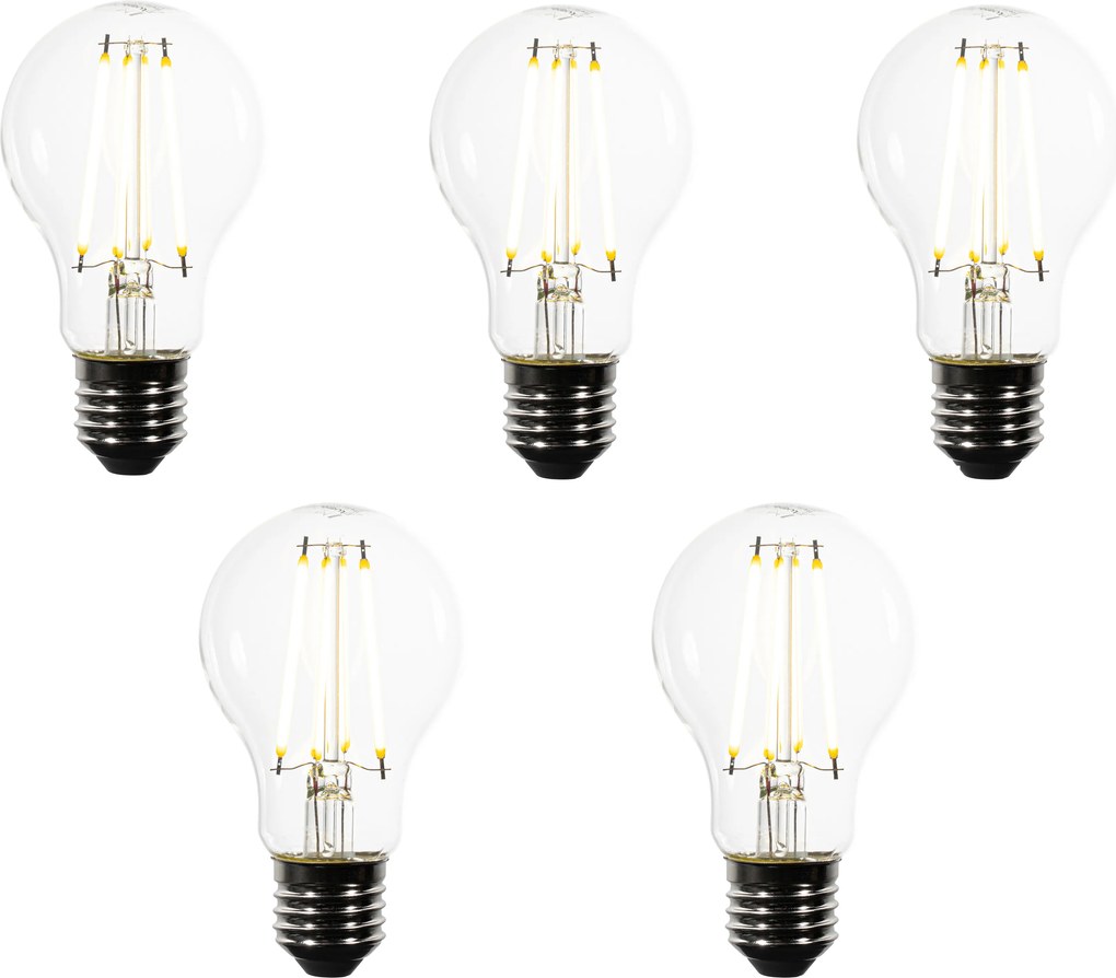 5 darabos E27 LED izzó szett A60 átlátszó 2,2W 470 lm 3000K