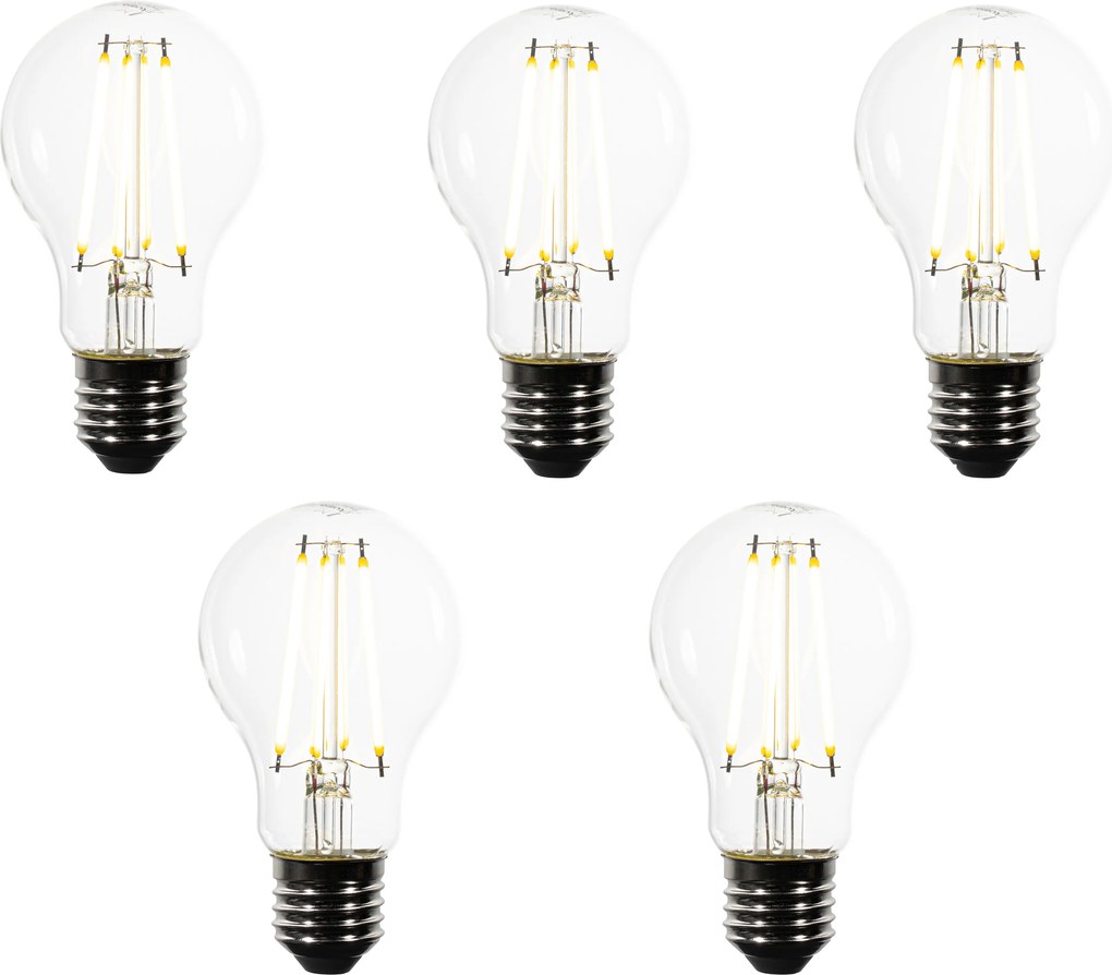 5 darabos E27 LED izzókészlet A60 átlátszó 2,2W 470 lm 3000K