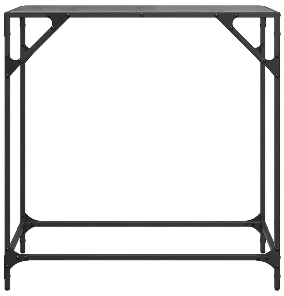 acél tálalóasztal fekete üveglappal 80 x 35 x 81 cm