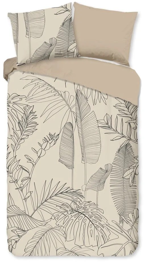 Bézs egyszemélyes-hosszabbított pamut ágyneműhuzat 140x220 cm Sym – Good Morning