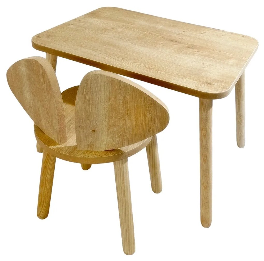 Gyerekasztal székekkel Mickey One Chair Set - Brown