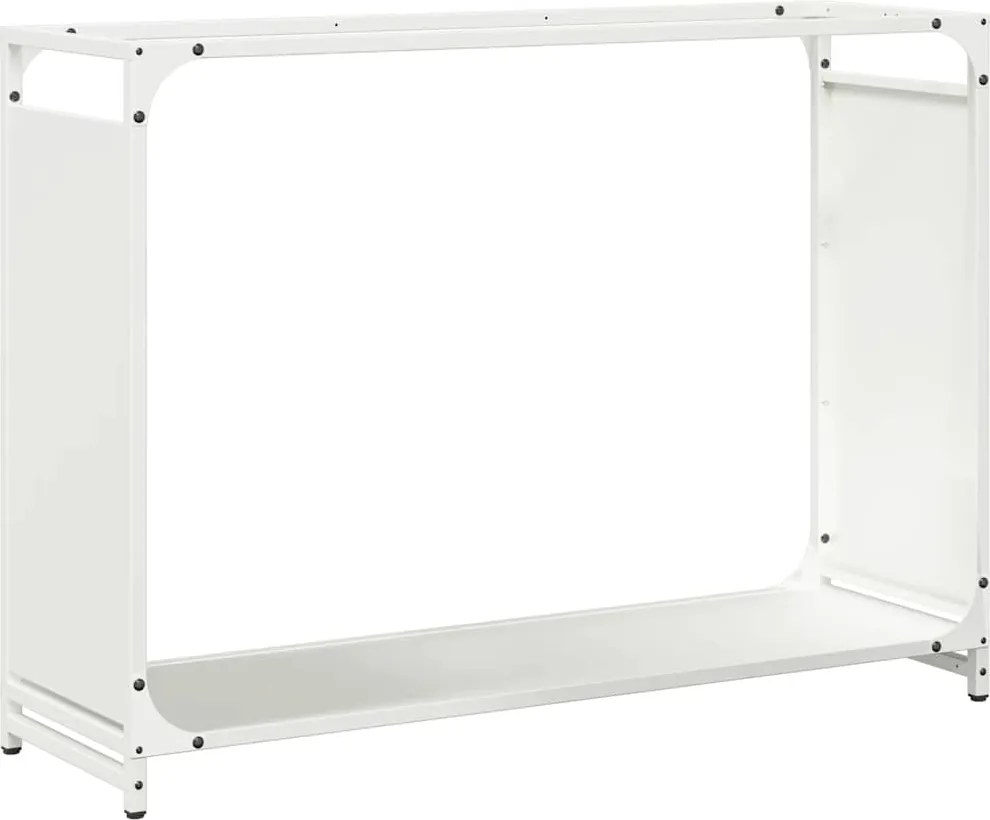 vidaXL fehér hidegen hengerelt acél tűzifatároló 90x28x65 cm