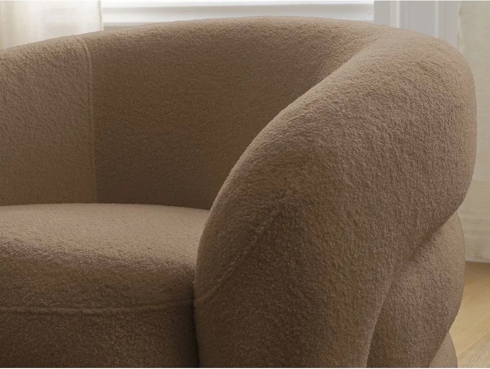 Barna forgó buklé fotel Elina – Bobochic Paris