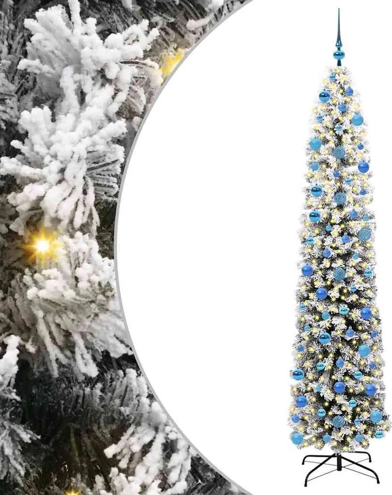 vidaXL Mű karácsonyfa 300 LED-del Zöld 240 cm PVC, acél és műanyag
