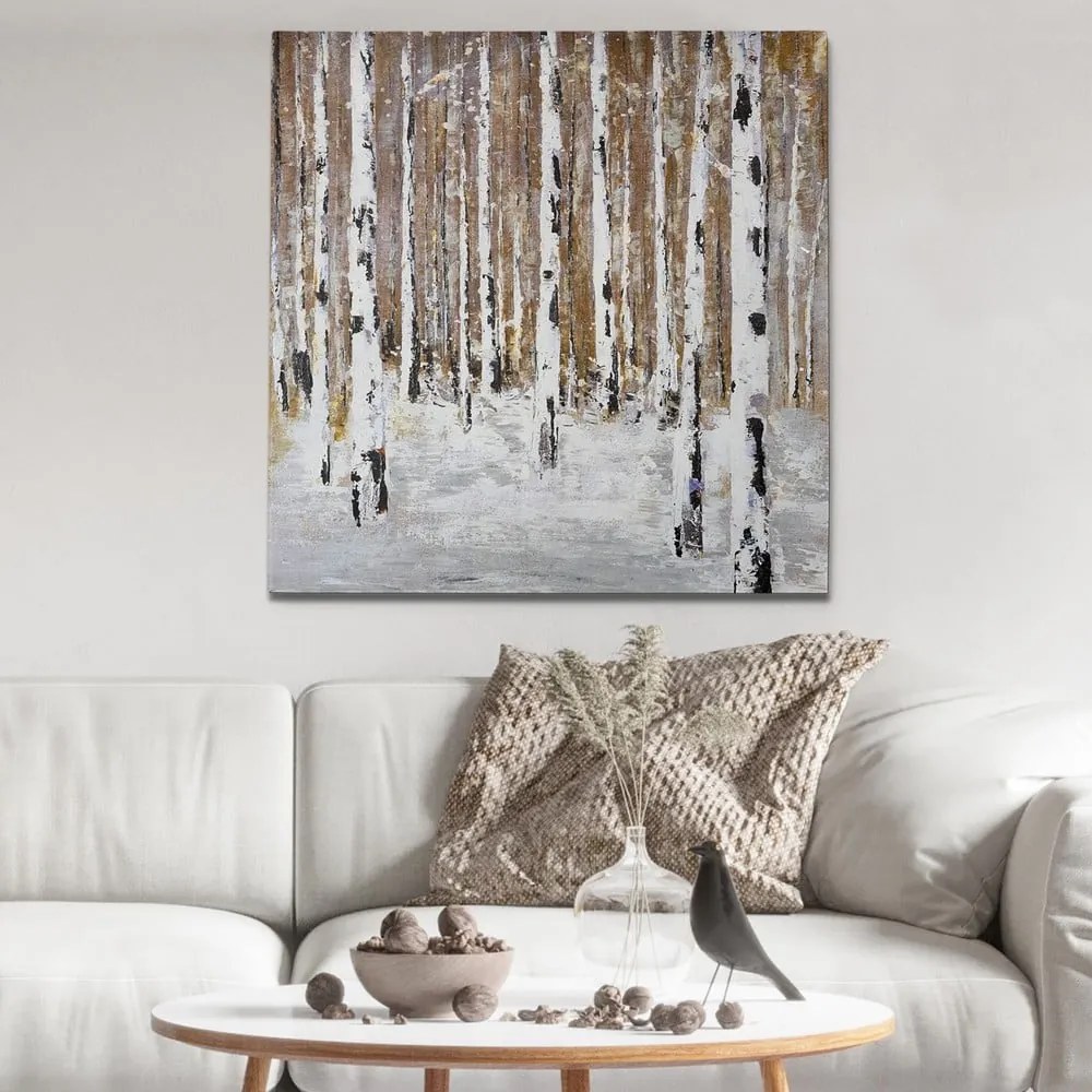 Kézzel festett kép 70x70 cm Birch Wood – Wallity