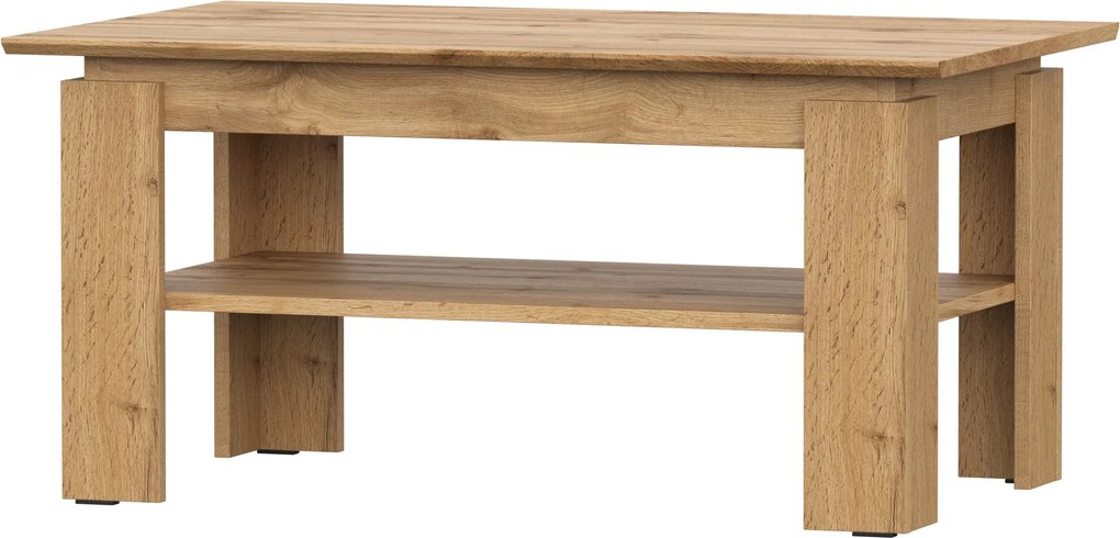 Pad 90 cm Wotan tölgy polccal – Dohányzóasztal nappaliba Stern 900