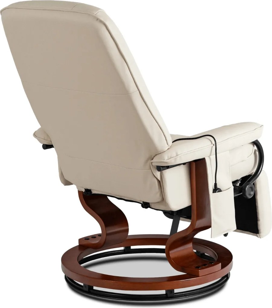 Forgó masszázsfotel fűtéssel bézs műbőr – WEST
