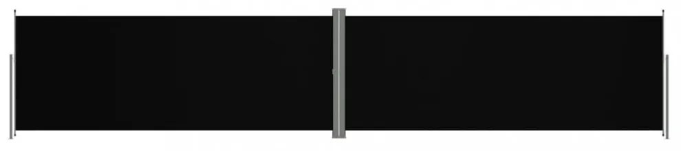 fekete behúzható oldalsó napellenző 200 x 1000 cm