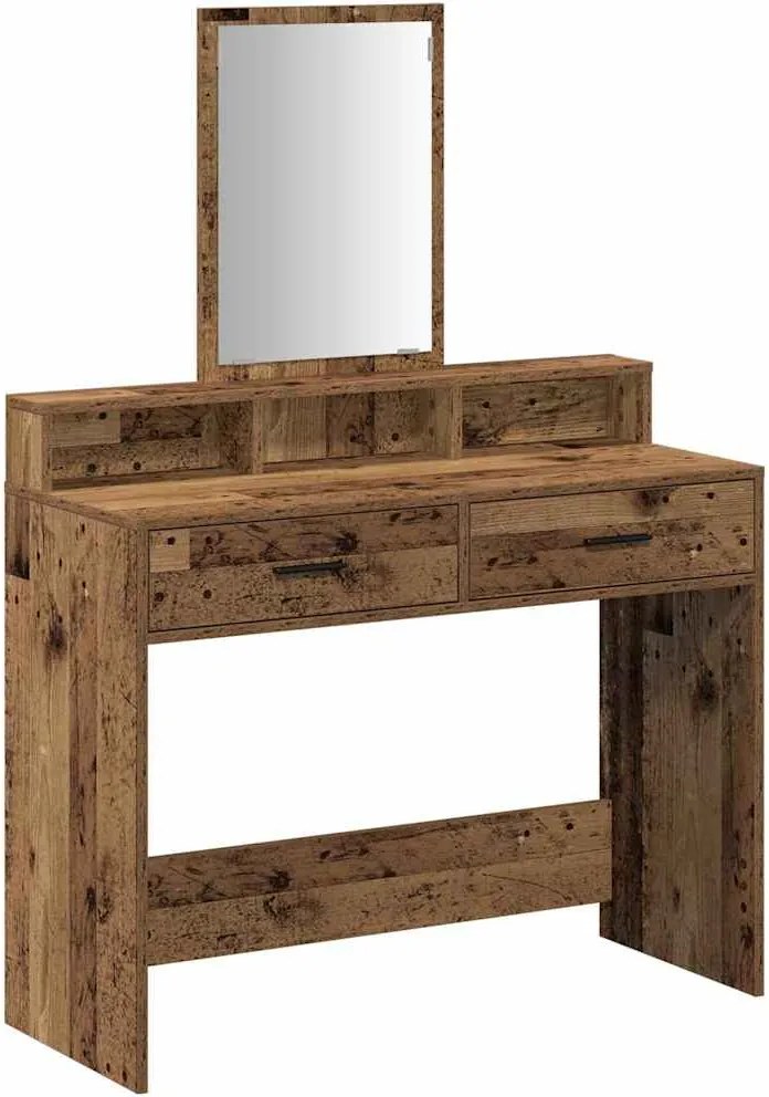 vidaXL Öltözködőasztal fiókkal Öreg fa 100 x 41 x 140 cm Faanyag