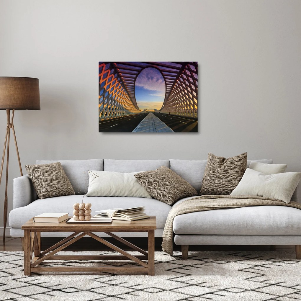 A modern hídépítészet képe (üvegen) (70x50 cm)