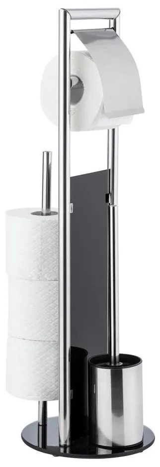 WENKO 24075800 - WC szett RAVINA 20x707 cm rozsdamentes acél/ezüst/fekete