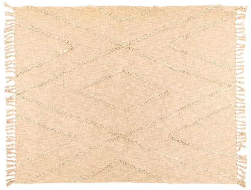 Bézs pamut ágytakaró franciaágyra 250x260 cm Sahara - Tiseco Home Studio