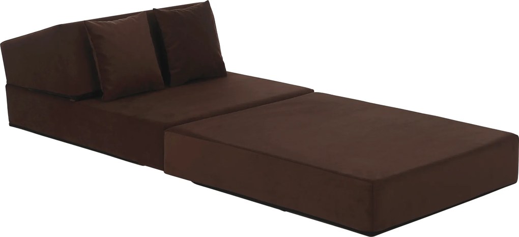 Összecsukható matrac/fotel, 2v1, barna, PELOS