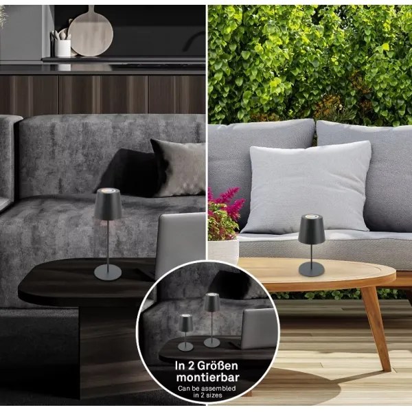 Briloner 7507015 - LED RGBW dimmelhető, újratölthető asztali lámpa LED/2,5W/5V IP44 antracit