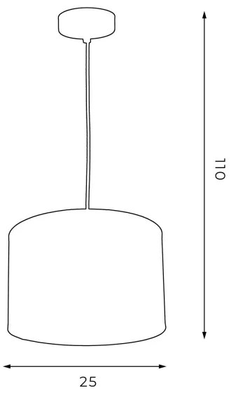 Csillár zsinóron ARDEN 1xE27/60W/230V á. 25 cm fekete/arany