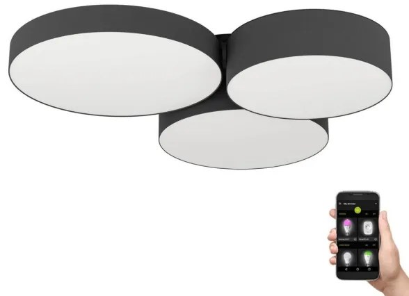 Eglo 900853-LEDRGBW Dimmelhető mennyezeti lámpa BARBANO-Z 3xLED/7,5W/230V fekete