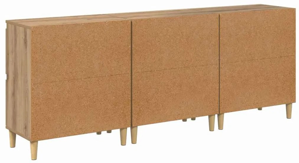 Oldalszekrények 3 pcs Artisan tölgy 60 x 35 x 70 cm Faanyag