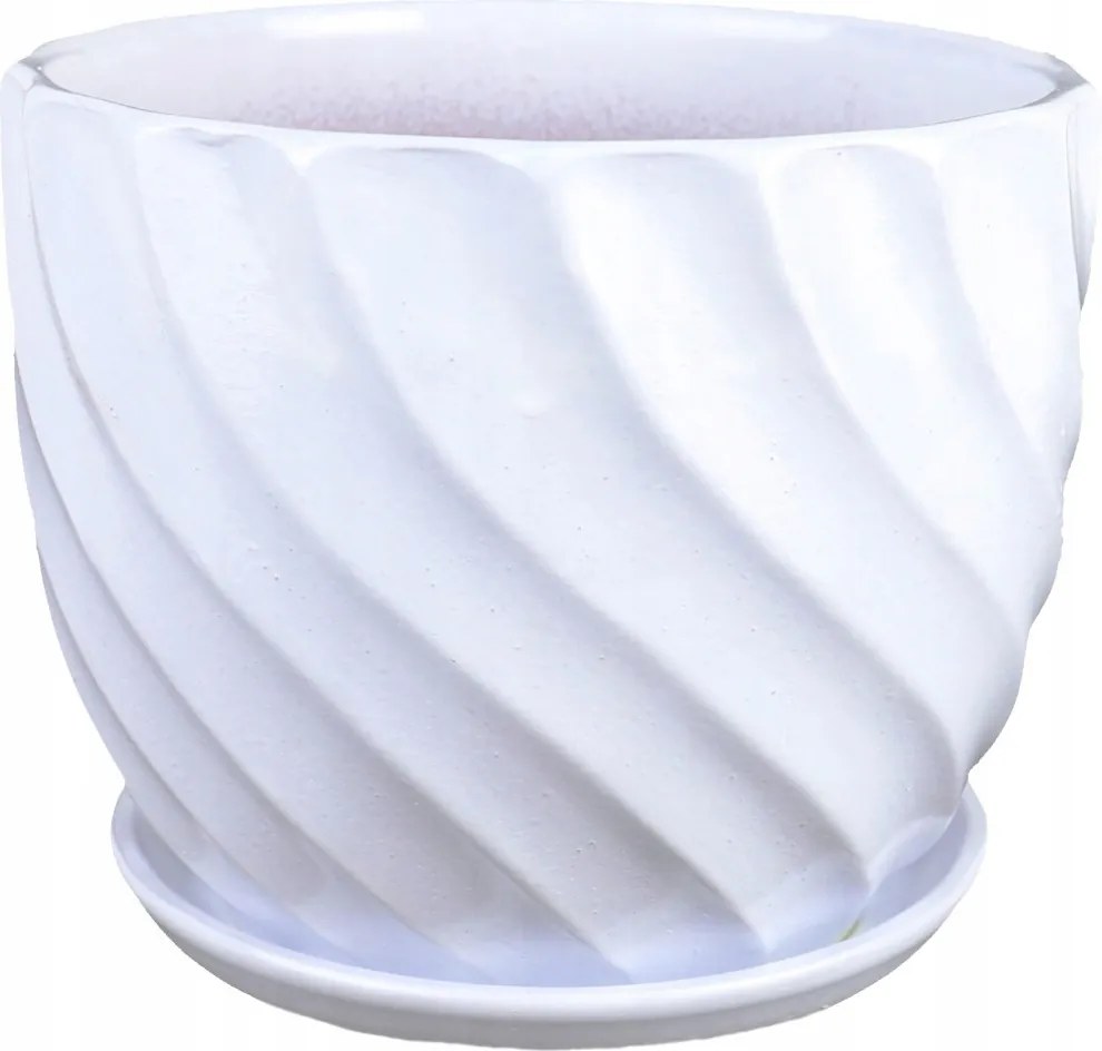 Kerámia kaspó állvánnyal fehér dekoratív virágtartó 18 cm