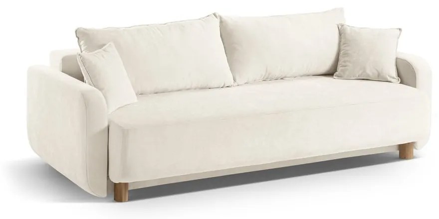 Krémszínű kinyitható tárolóhelyes kanapé 231 cm Elen – Micadoni