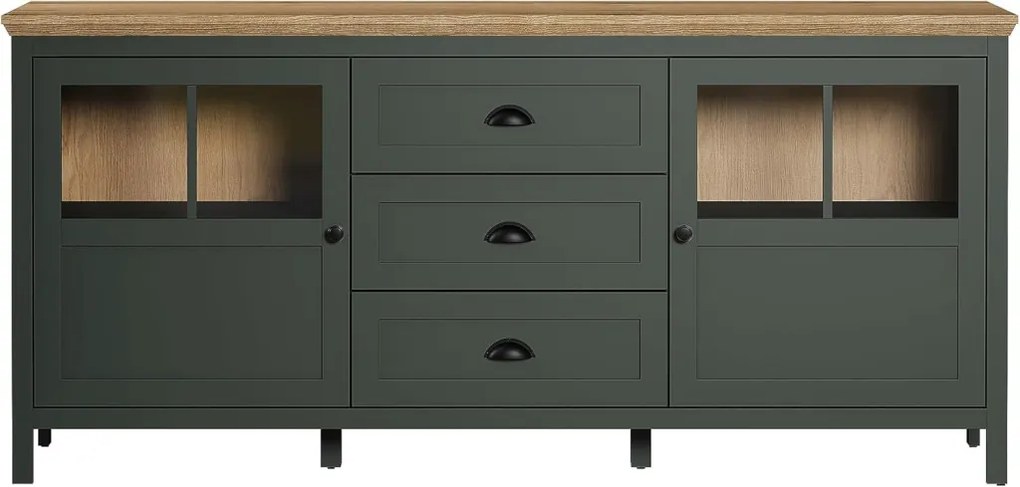 Stanton ablakos szekrény sötétzöld