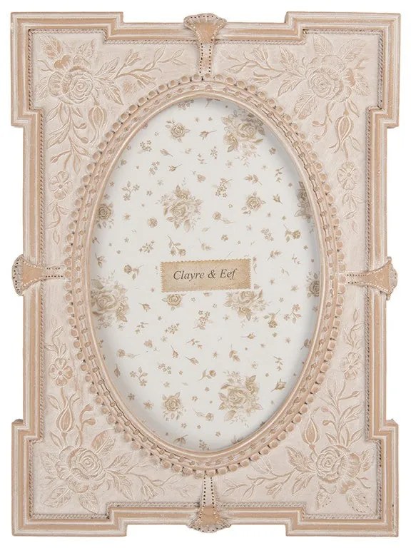 Antikolt Rózsaszín képkeret rózsás díszítéssel 10x15 cm