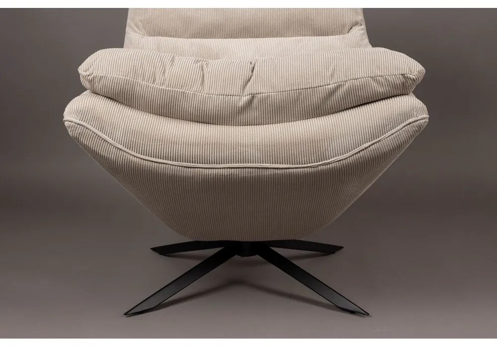 Fehér bársony fotel Vince – Dutchbone