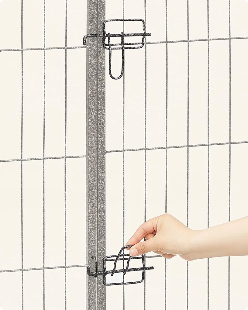 Kutya kennel, kutyaketrec 77x 100cm, kültéri kisállat kifutó, fekete