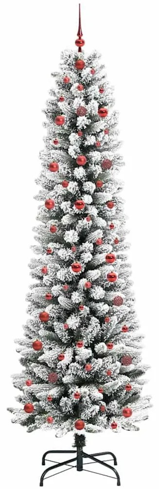 Mű karácsonyfa Zöld és fehér 240 cm PVC és Fém és Műanyag