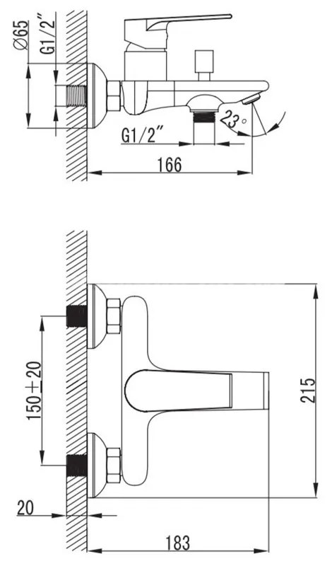 Asti kádtöltő csaptelep, egykaros
