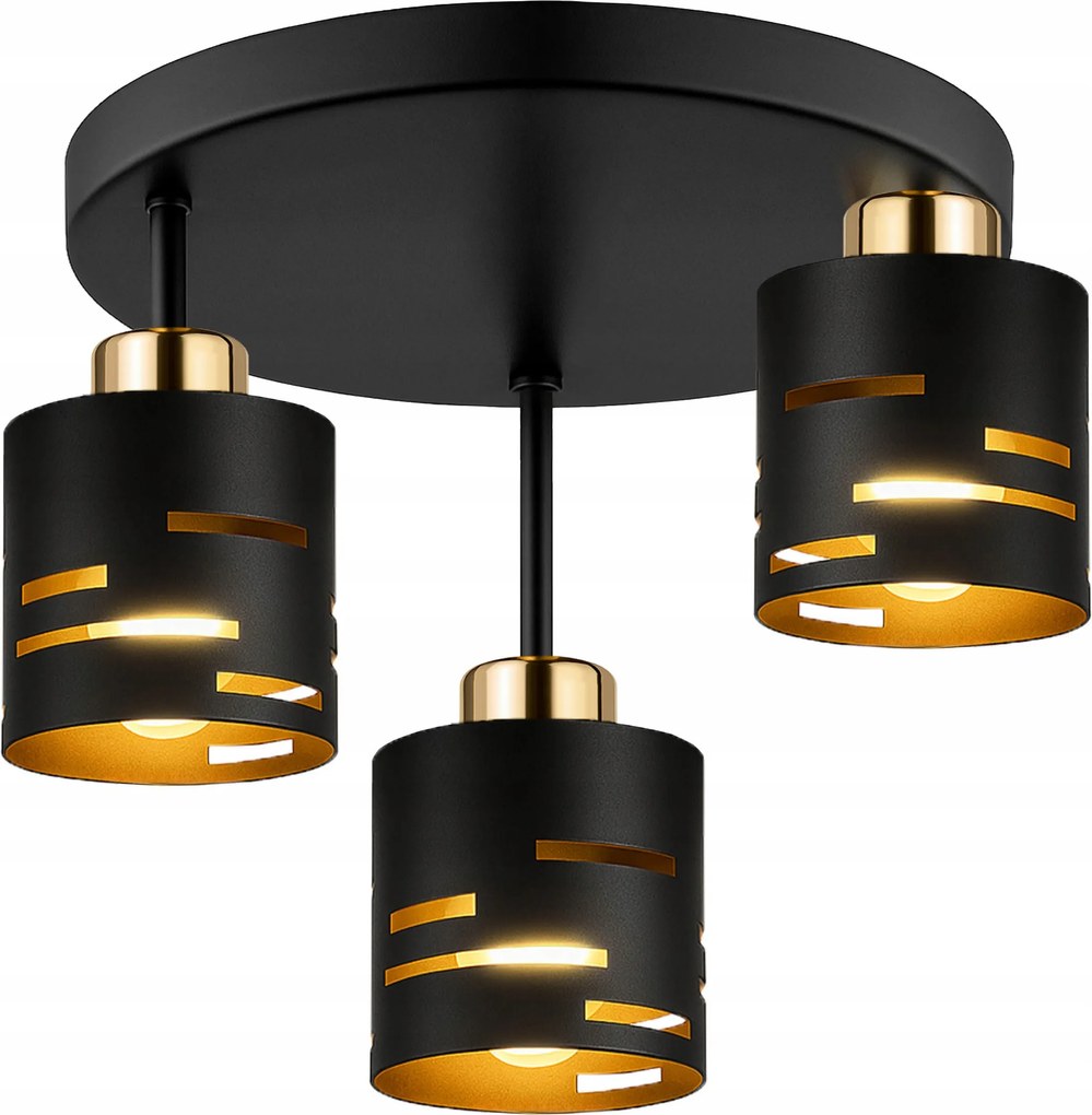 Függő mennyezeti lámpa Csillár Plafon Led E27 fekete Arany modern stílus