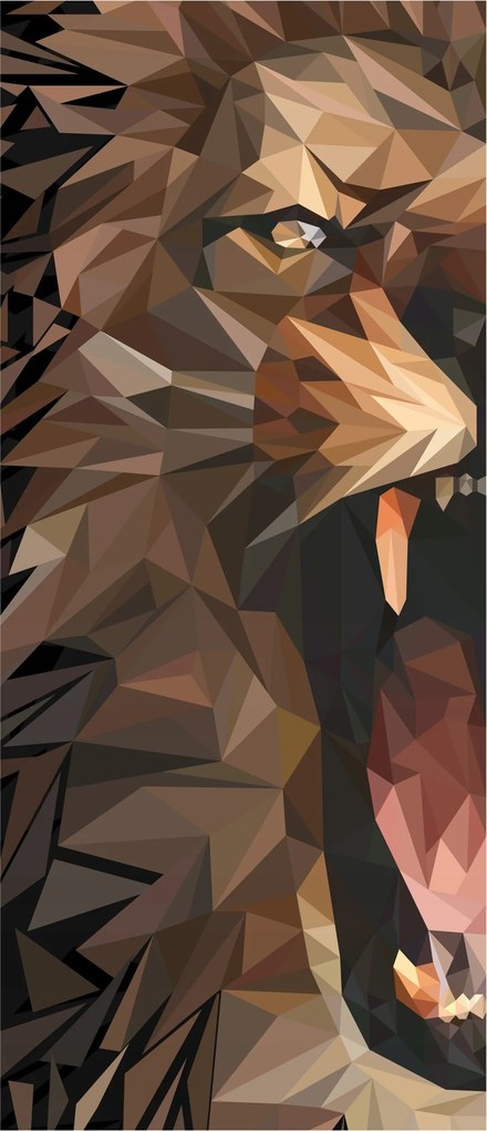 Matrica Fotótapéta Geometrikus oroszlán Erő és modernitás 91x211