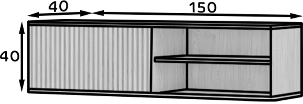 Fali TV szekrény ENTSIAN 150x40cm, artisan tölgy