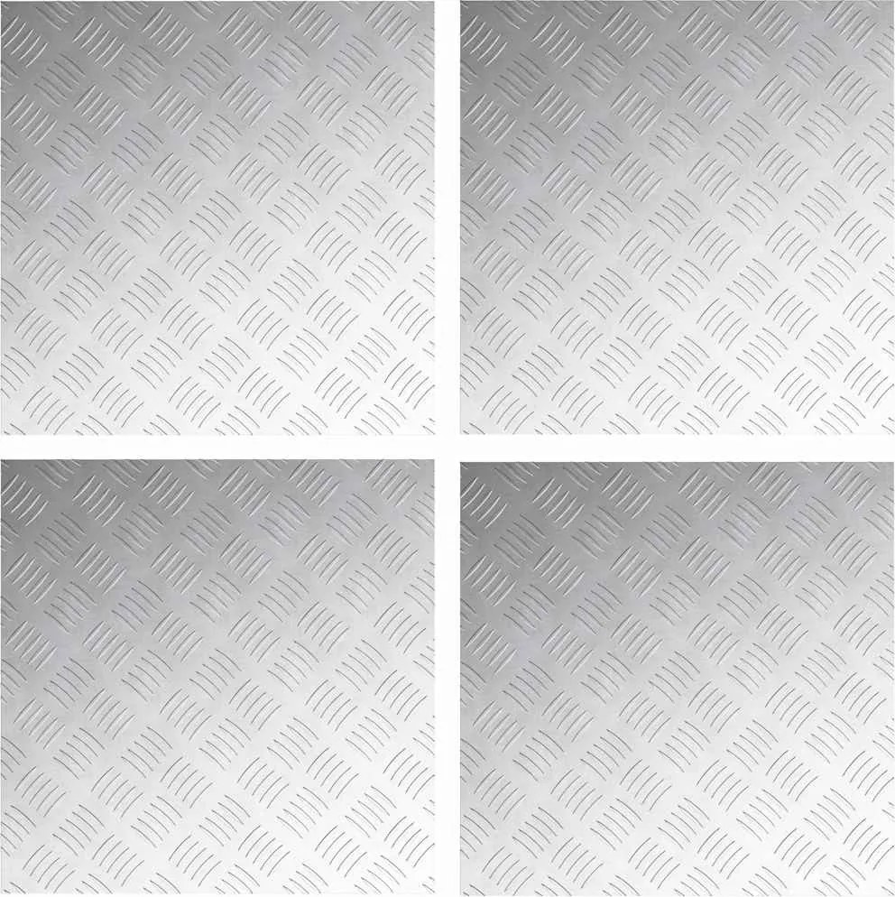 vidaXL Lépcsőfok Négyzet 4 pcs Ezüst 50 x 50 cm Alumínium