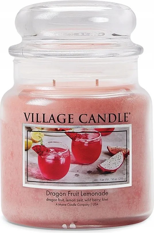 Közepes méretű Dragon Fruit Lemonade gyertya Village Candle